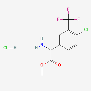 molecular formula C10H10Cl2F3NO2 B13551199 Methyl2-amino-2-[4-chloro-3-(trifluoromethyl)phenyl]acetatehydrochloride 