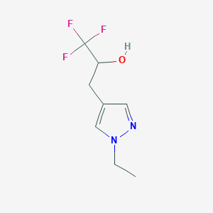 molecular formula C8H11F3N2O B13551210 3-(1-Ethyl-1h-pyrazol-4-yl)-1,1,1-trifluoropropan-2-ol 