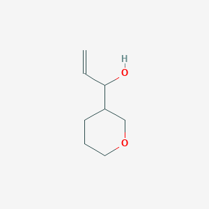 molecular formula C8H14O2 B13551214 1-(Tetrahydro-2h-pyran-3-yl)prop-2-en-1-ol 