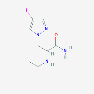 molecular formula C9H15IN4O B13551228 3-(4-Iodo-1h-pyrazol-1-yl)-2-(isopropylamino)propanamide 