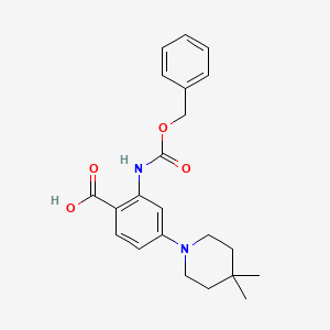 molecular formula C22H26N2O4 B13551245 2-{[(Benzyloxy)carbonyl]amino}-4-(4,4-dimethylpiperidin-1-yl)benzoic acid 