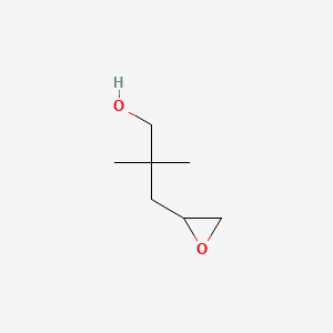 molecular formula C7H14O2 B13551257 2,2-Dimethyl-3-(oxiran-2-yl)propan-1-ol 