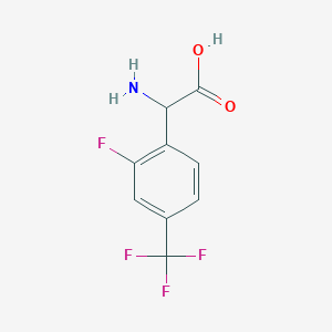 molecular formula C9H7F4NO2 B13551268 2-Amino-2-(2-fluoro-4-(trifluoromethyl)phenyl)acetic acid 