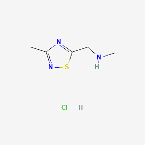 molecular formula C5H10ClN3S B13551269 Methyl[(3-methyl-1,2,4-thiadiazol-5-yl)methyl]aminehydrochloride 
