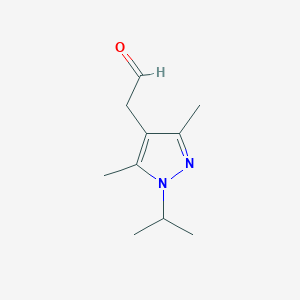 molecular formula C10H16N2O B13551355 2-(1-isopropyl-3,5-dimethyl-1H-pyrazol-4-yl)acetaldehyde 