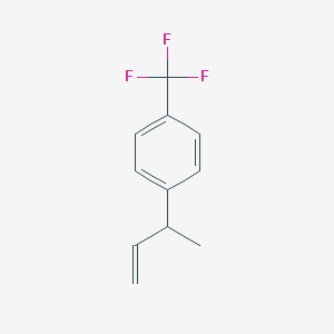 molecular formula C11H11F3 B13551357 1-(1-Methyl-2-propen-1-yl)-4-(trifluoromethyl)benzene 
