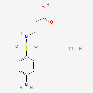 molecular formula C9H13ClN2O4S B13551364 3-(4-Aminobenzenesulfonamido)propanoicacidhydrochloride 