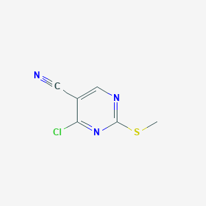 molecular formula C6H4ClN3S B1355138 4-Chloro-2-(methylthio)pyrimidine-5-carbonitrile CAS No. 33089-15-5