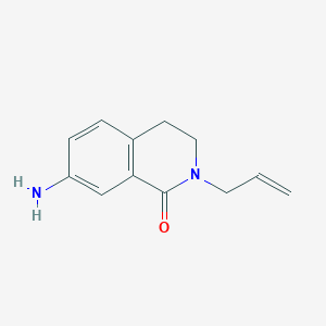molecular formula C12H14N2O B13551392 2-Allyl-7-amino-3,4-dihydroisoquinolin-1(2h)-one 