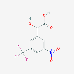 molecular formula C9H6F3NO5 B13551402 3-Nitro-5-(trifluoromethyl)mandelic acid CAS No. 284048-00-6