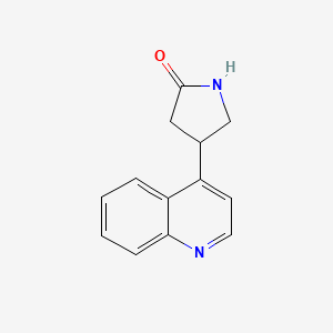 molecular formula C13H12N2O B13551414 4-(Quinolin-4-yl)pyrrolidin-2-one 