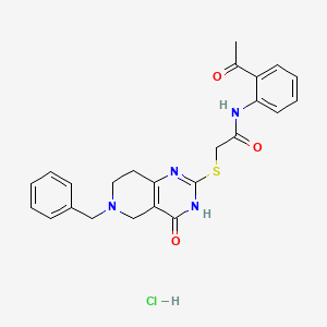 molecular formula C24H25ClN4O3S B13551424 N-(2-acetylphenyl)-2-[(6-benzyl-4-oxo-3,5,7,8-tetrahydropyrido[4,3-d]pyrimidin-2-yl)sulfanyl]acetamide;hydrochloride 