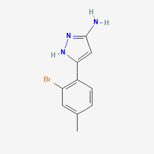 molecular formula C10H10BrN3 B13551434 5-(2-bromo-4-methylphenyl)-1H-pyrazol-3-amine 