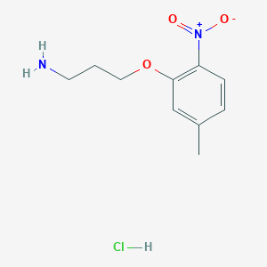 molecular formula C10H15ClN2O3 B13551444 3-(5-Methyl-2-nitrophenoxy)propan-1-amine hydrochloride 