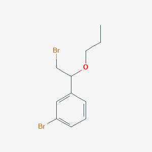 molecular formula C11H14Br2O B13551449 1-Bromo-3-(2-bromo-1-propoxyethyl)benzene 