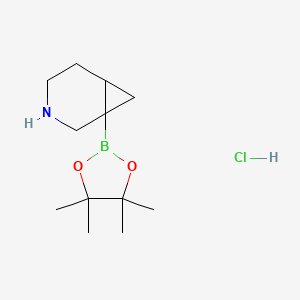 molecular formula C12H23BClNO2 B13551452 1-(Tetramethyl-1,3,2-dioxaborolan-2-yl)-3-azabicyclo[4.1.0]heptane hydrochloride 