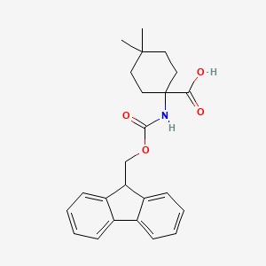 molecular formula C24H27NO4 B13551457 1-({[(9H-fluoren-9-yl)methoxy]carbonyl}amino)-4,4-dimethylcyclohexane-1-carboxylic acid 