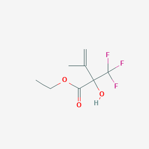 molecular formula C8H11F3O3 B13551464 Ethyl2-hydroxy-3-methyl-2-(trifluoromethyl)but-3-enoate 
