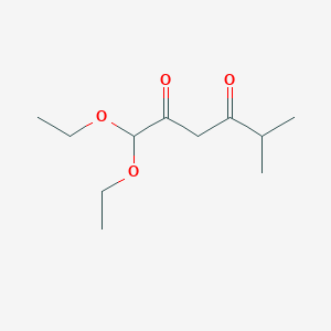 molecular formula C11H20O4 B13551474 1,1-Diethoxy-5-methylhexane-2,4-dione 