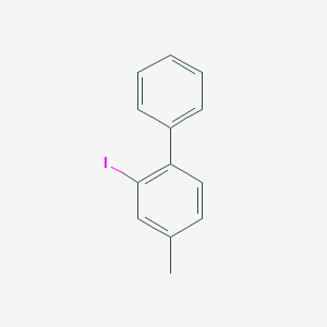 molecular formula C13H11I B13551477 2-Iodo-4-methyl-1-phenylbenzene 