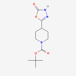 molecular formula C12H19N3O4 B13551478 Tert-butyl 4-(5-hydroxy-1,3,4-oxadiazol-2-yl)piperidine-1-carboxylate 