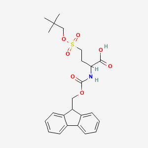 molecular formula C24H29NO7S B13551484 4-(2,2-dimethylpropyl sulfo)-2-({[(9H-fluoren-9-yl)methoxy]carbonyl}amino)butanoic acid 