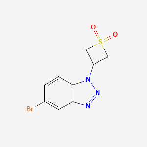 molecular formula C9H8BrN3O2S B13551486 3-(5-Bromo-1H-benzo[d][1,2,3]triazol-1-yl)thietane 1,1-dioxide 