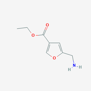 molecular formula C8H11NO3 B13551490 Ethyl 5-(aminomethyl)furan-3-carboxylate 
