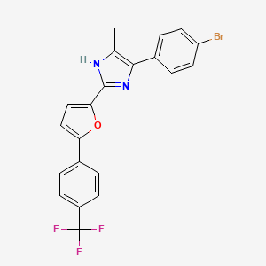 molecular formula C21H14BrF3N2O B13551510 4-(4-bromophenyl)-5-methyl-2-{5-[4-(trifluoromethyl)phenyl]furan-2-yl}-1H-imidazole 