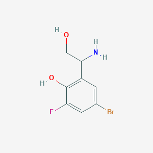 molecular formula C8H9BrFNO2 B13551515 2-(1-Amino-2-hydroxyethyl)-4-bromo-6-fluorophenol 