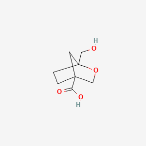 molecular formula C8H12O4 B13551521 1-(Hydroxymethyl)-2-oxabicyclo[2.2.1]heptane-4-carboxylic acid 