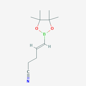 molecular formula C11H18BNO2 B13551537 (4E)-5-(tetramethyl-1,3,2-dioxaborolan-2-yl)pent-4-enenitrile 