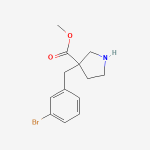 molecular formula C13H16BrNO2 B13551542 Methyl 3-(3-bromobenzyl)pyrrolidine-3-carboxylate 