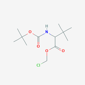 molecular formula C12H22ClNO4 B13551548 Chloromethyl 2-{[(tert-butoxy)carbonyl]amino}-3,3-dimethylbutanoate 