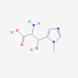 molecular formula C7H11N3O3 B13551559 2-amino-3-hydroxy-3-(1-methyl-1H-imidazol-5-yl)propanoic acid 