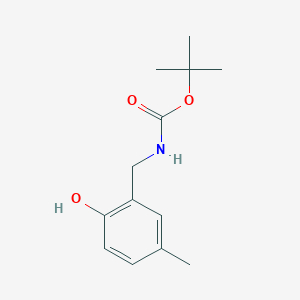 molecular formula C13H19NO3 B13551587 tert-butyl N-[(2-hydroxy-5-methylphenyl)methyl]carbamate 
