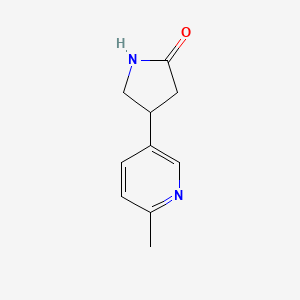 molecular formula C10H12N2O B13551602 4-(6-Methylpyridin-3-yl)pyrrolidin-2-one 