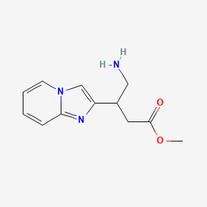 molecular formula C12H15N3O2 B13551615 Methyl 4-amino-3-(imidazo[1,2-a]pyridin-2-yl)butanoate 