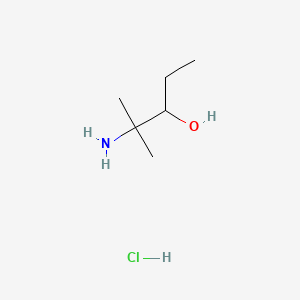molecular formula C6H16ClNO B13551624 2-Amino-2-methylpentan-3-olhydrochloride 
