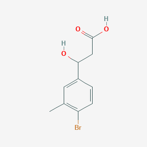 molecular formula C10H11BrO3 B13551631 3-(4-Bromo-3-methylphenyl)-3-hydroxypropanoic acid 