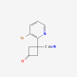 molecular formula C10H7BrN2O B13551663 1-(3-Bromopyridin-2-yl)-3-oxocyclobutane-1-carbonitrile 