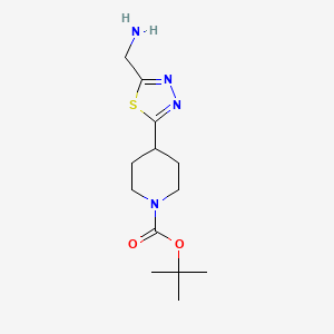 molecular formula C13H22N4O2S B13551691 Tert-butyl 4-[5-(aminomethyl)-1,3,4-thiadiazol-2-yl]piperidine-1-carboxylate 