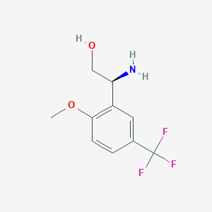 molecular formula C10H12F3NO2 B13551708 (s)-2-Amino-2-(2-methoxy-5-(trifluoromethyl)phenyl)ethan-1-ol 