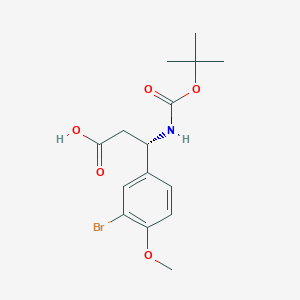molecular formula C15H20BrNO5 B13551722 (S)-3-(3-Bromo-4-methoxyphenyl)-3-((tert-butoxycarbonyl)amino)propanoic acid 
