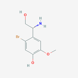 molecular formula C9H12BrNO3 B13551751 (r)-4-(1-Amino-2-hydroxyethyl)-5-bromo-2-methoxyphenol 