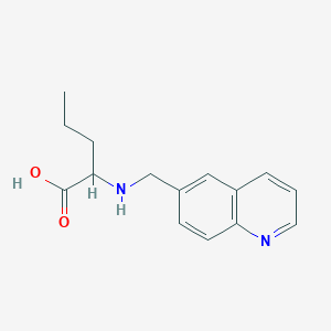 molecular formula C15H18N2O2 B13551770 2-[(Quinolin-6-ylmethyl)amino]pentanoic acid 