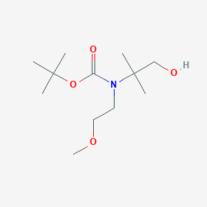 molecular formula C12H25NO4 B13551780 Tert-butyl (1-hydroxy-2-methylpropan-2-yl)(2-methoxyethyl)carbamate 