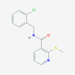 molecular formula C14H13ClN2OS B13551787 N-[(2-chlorophenyl)methyl]-2-methylsulfanylpyridine-3-carboxamide CAS No. 141842-46-8