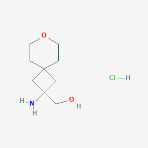 molecular formula C9H18ClNO2 B13551797 {2-Amino-7-oxaspiro[3.5]nonan-2-yl}methanolhydrochloride 