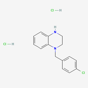 molecular formula C15H17Cl3N2 B13551804 1-(4-Chlorobenzyl)-1,2,3,4-tetrahydroquinoxaline dihydrochloride 